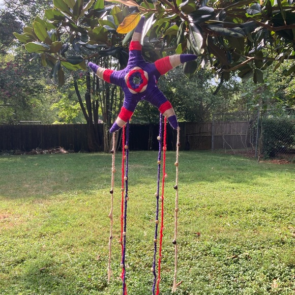 Starfish Star Starburst Shooting Star Yarn Beads Boho Wall dECOR 39” x 1… - Picture 4 of 9